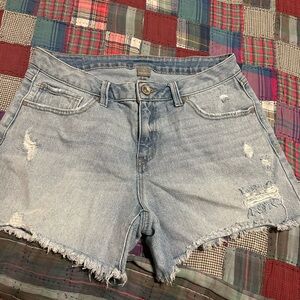 Natural Reflections Light Blue Distressed Jean Shorts